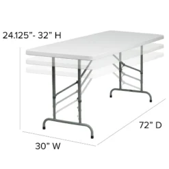 Flash Furniture 6-Foot Height Adjustable Granite White Plastic Folding Table -Furniture GUEST ad82a603 a0c5 4a80 b91c 397c7dec627b