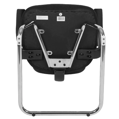 Flash Furniture Black Mesh Side Reception Chair With Chrome Sled Base 9 Flash Furniture Black Mesh Side Reception Chair With Chrome Sled Base - Image 9