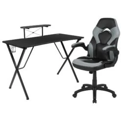 Flash Furniture Gaming Desk And Racing Chair Set With Cup Holder, Headphone Hook, And Monitor/Smartphone Stand -Furniture GUEST ae2e9b8b 9a7b 483b bd71 c390b00712b7