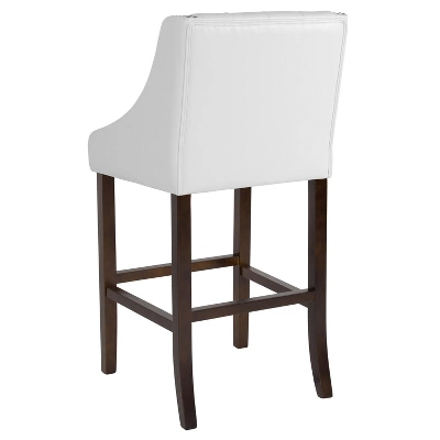 Flash Furniture Carmel Series 30" High Transitional Tufted Walnut Barstool With Accent Nail Trim 6 Flash Furniture Carmel Series 30" High Transitional Tufted Walnut Barstool With Accent Nail Trim - Image 6