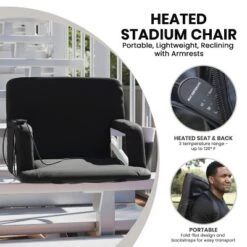 Flash Furniture Extra Wide Foldable Reclining Heated Stadium Chair With Backpack Straps - Black 27 Flash Furniture Extra Wide Foldable Reclining Heated Stadium Chair With Backpack Straps - Black -Furniture GUEST ae85ff23 5076 4227 8de6 c24f0b036eaa