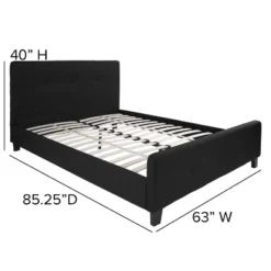 Flash Furniture Tribeca Queen Size Tufted Upholstered Platform Bed In Black Fabric -Furniture GUEST ae91443a 9404 4ed3 80b6 d47a08b8d186