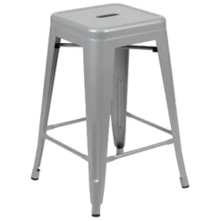 Flash Furniture 24" High Metal Counter-Height, Indoor Bar Stool - Stackable Set Of 4 -Furniture GUEST aee23283 8133 4804 b7df 8a58232ffa1e