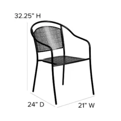 Flash Furniture Commercial Grade Indoor-Outdoor Steel Patio Arm Chair With Round Back -Furniture GUEST af2531c3 184b 4a36 bd1c dd374340590c
