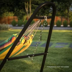 Flash Furniture All-Weather Heavy Duty Steel Hammock Stand For Hammocks 9-14 Feet Long - Black -Furniture GUEST af28e074 b3be 43bc b747 1463f87a1111