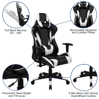 Flash Furniture Gaming Desk And Reclining Gaming Chair Set With Cup Holder, Headphone Hook & 2 Wire Management Holes 4 Flash Furniture Gaming Desk And Reclining Gaming Chair Set With Cup Holder, Headphone Hook & 2 Wire Management Holes - Image 4