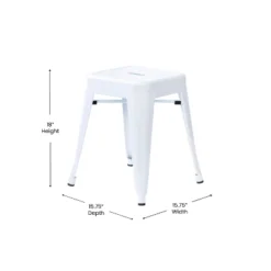 Flash Furniture 18" Table Height Stool, Stackable Backless Metal Indoor Dining Stool, Commercial Grade Restaurant Stool - Set Of 4 -Furniture GUEST afbfbeda fd5d 4580 ae95 a933101983eb