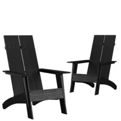 Flash Furniture Set Of 2 Sawyer Modern All-Weather Poly Resin Wood Adirondack Chairs -Furniture GUEST b07bd3ee 0859 4900 88df 7e975e9adbbe