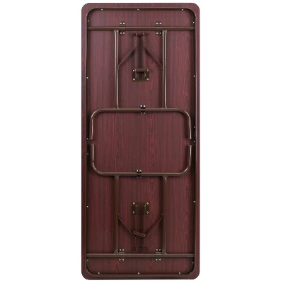 Flash Furniture 6-Foot High Pressure Mahogany Laminate Folding Banquet Table 7 Flash Furniture 6-Foot High Pressure Mahogany Laminate Folding Banquet Table - Image 7