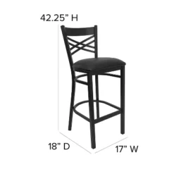 Flash Furniture Black ''X'' Back Metal Restaurant Barstool -Furniture GUEST b08b6e75 a43d 4991 8e5b 0eaf0e00922e