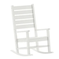 Flash Furniture Manchester Contemporary Rocking Chair, All-Weather HDPE Indoor/Outdoor Rocker -Furniture GUEST b0b9fa13 0c0c 4ed9 9da0 eab55032d491