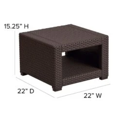 Flash Furniture Chocolate Brown Faux Rattan End Table -Furniture GUEST b0f8f4f0 8fb3 4ca8 a905 46e7ceb61d7d