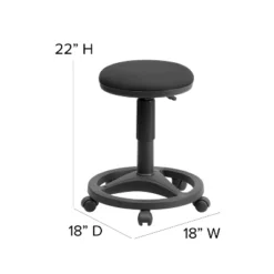 Flash Furniture Black Ergonomic Stool With Foot Ring -Furniture GUEST b121840c c4d5 448e 9099 f2d6a1e30b43