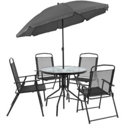 Flash Furniture Nantucket 6 Piece Patio Garden Set With Table, Umbrella And 4 Folding Chairs 26 Flash Furniture Nantucket 6 Piece Patio Garden Set With Table, Umbrella And 4 Folding Chairs -Furniture GUEST b1fe8fdb 0284 4ebe 8685 af8b14260d42