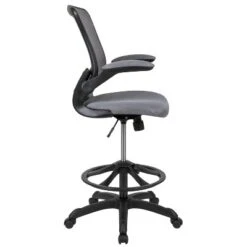 Flash Furniture Mid-Back Mesh Ergonomic Drafting Chair With Adjustable Foot Ring And Flip-Up Arms -Furniture GUEST b312336c 5fe9 45a6 a9ef 23dcd92e8621