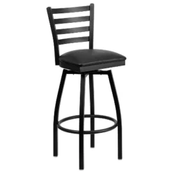 Flash Furniture Black Ladder Back Swivel Metal Barstool -Furniture GUEST b3875561 e0dc 4da3 abee f9ffa8cb5e06