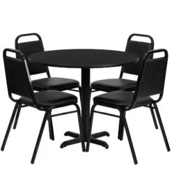 Flash Furniture 36'' Round Laminate Table Set With X-Base And 4 Trapezoidal Back Banquet Chairs 8 Flash Furniture 36'' Round Laminate Table Set With X-Base And 4 Trapezoidal Back Banquet Chairs -Furniture GUEST b38b6cd4 b92d 4d41 97c7 bde6b0b94cd0