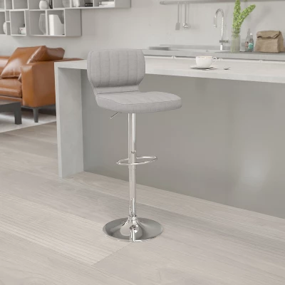 Flash Furniture Contemporary Vinyl Adjustable Height Barstool With Vertical Stitch Back And Chrome Base 1 Flash Furniture Contemporary Vinyl Adjustable Height Barstool With Vertical Stitch Back And Chrome Base