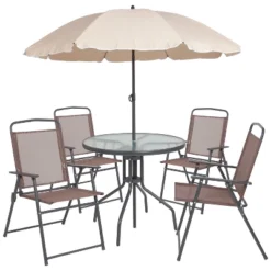 Flash Furniture Nantucket 6 Piece Patio Garden Set With Table, Umbrella And 4 Folding Chairs 31 Flash Furniture Nantucket 6 Piece Patio Garden Set With Table, Umbrella And 4 Folding Chairs -Furniture GUEST b3a14010 afd2 4386 b542 672cc1dd190c