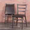 Flash Furniture HERCULES Series Brown Folding Ladder Back Metal Chair With Brown Vinyl Seat