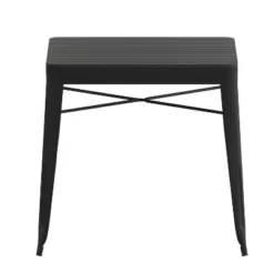 Flash Furniture Helvey 31.5" Square Commercial Grade Indoor/Outdoor Black Steel Patio Dining Table For 4 With Black Poly Resin Slatted Top -Furniture GUEST b5242f82 1618 48fb 83d5 21677ffe660d