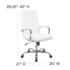 Flash Furniture High Back White LeatherSoft Executive Swivel Office Chair With Chrome Frame And Arms 11 Flash Furniture High Back White LeatherSoft Executive Swivel Office Chair With Chrome Frame And Arms -Furniture GUEST b562347a 52c7 4bd6 8020 2b9c5b2fc029