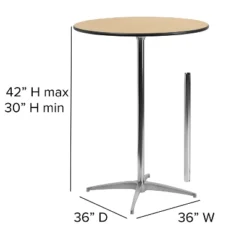 Flash Furniture 36'' Round Wood Cocktail Table With 30'' And 42'' Columns -Furniture GUEST b57e3ca9 04fa 4037 83b1 c94079c94548