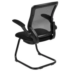 Flash Furniture Black Mesh Sled Base Side Reception Chair With Flip-Up Arms -Furniture GUEST b5db9b32 b14b 4a1c 9d07 cf96b38c4107