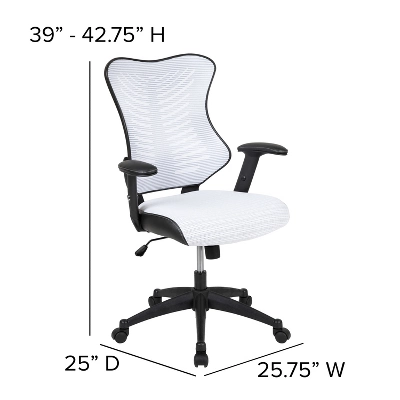 Flash Furniture High Back Designer Mesh Executive Swivel Ergonomic Office Chair With Adjustable Arms 5 Flash Furniture High Back Designer Mesh Executive Swivel Ergonomic Office Chair With Adjustable Arms - Image 5