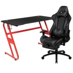 Flash Furniture Gaming Desk And Footrest Reclining Gaming Chair Set With Cup Holder And Headphone Hook -Furniture GUEST b5df6cf9 c588 460e a42f caf32b4cd9f1