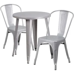 Flash Furniture Commercial Grade 24" Round Metal Indoor-Outdoor Table Set With 2 Cafe Chairs 18 Flash Furniture Commercial Grade 24" Round Metal Indoor-Outdoor Table Set With 2 Cafe Chairs -Furniture GUEST b63d5b52 2420 4a37 9290 5fc7309d5d77