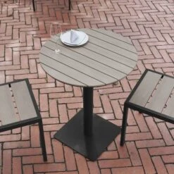 Flash Furniture Finch Commercial Grade Round 24" Table With Faux Teak Poly Slats And Steel Frame 13 Flash Furniture Finch Commercial Grade Round 24" Table With Faux Teak Poly Slats And Steel Frame -Furniture GUEST b6553ab8 8633 47aa aefa e11d9a605d63
