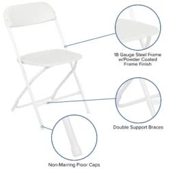 Flash Furniture Hercules™ Series Plastic Folding Chair - 4 Pack 650LB Weight Capacity -Furniture GUEST b6c14e0f 7a3b 40f5 a3f2 447b0f6b5cbf