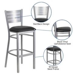 Flash Furniture Silver Slat Back Metal Restaurant Barstool -Furniture GUEST b7b170fa bfeb 4e4c acbf 0e43f92cc8f8
