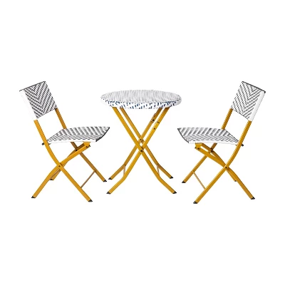 Flash Furniture Rouen Three Piece Folding French Bistro Set In PE Rattan With Metal Frames For Indoor And Outdoor Use 13 Flash Furniture Rouen Three Piece Folding French Bistro Set In PE Rattan With Metal Frames For Indoor And Outdoor Use - Image 13