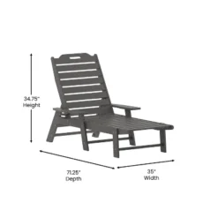 Flash Furniture Monterey Set Of 2 Adjustable Adirondack Loungers With Cup Holders- All-Weather Indoor/Outdoor HDPE Lounge Chairs -Furniture GUEST b81f547a 4fc2 4262 bc25 6f3c94935625