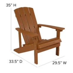 Flash Furniture Charlestown Set Of 2 All-Weather Poly Resin Wood Adirondack Chairs With Cushions For Deck, Porch, And Patio -Furniture GUEST b8667026 89dc 47f5 a513 e0e8b7c23da0 3