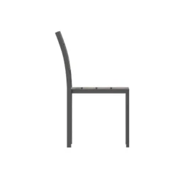 Flash Furniture Finch Commercial Grade Patio Chair With Arms, Stackable Side Chair With Faux Teak Poly Slats And Metal Frame -Furniture GUEST b8766683 ae6a 41ad 86c9 fc8e2af5c6fd