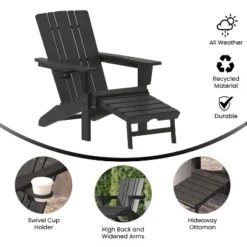 Flash Furniture Halifax HDPE Adirondack Chair With Cup Holder And Pull Out Ottoman, All-Weather HDPE Indoor/Outdoor Lounge Chair 18 Flash Furniture Halifax HDPE Adirondack Chair With Cup Holder And Pull Out Ottoman, All-Weather HDPE Indoor/Outdoor Lounge Chair -Furniture GUEST b8d3b306 d821 447f 9794 cc152921b332