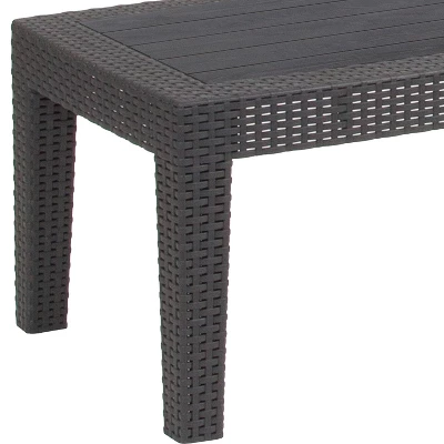 Flash Furniture Rattan Coffee Table 6 Flash Furniture Rattan Coffee Table - Image 6