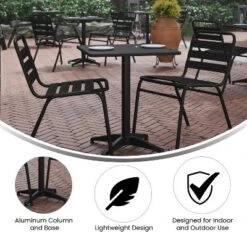 Flash Furniture Mellie 23.5'' Square Aluminum Indoor-Outdoor Table With Base 15 Flash Furniture Mellie 23.5'' Square Aluminum Indoor-Outdoor Table With Base -Furniture GUEST b9a26ec5 5b43 4fb9 9401 d19d6a14172e