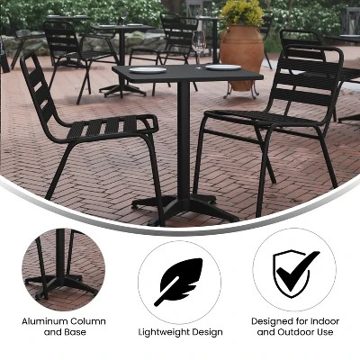 Flash Furniture Mellie 23.5'' Square Aluminum Indoor-Outdoor Table With Base 5 Flash Furniture Mellie 23.5'' Square Aluminum Indoor-Outdoor Table With Base - Image 5
