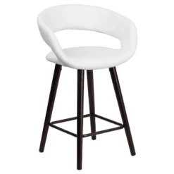 Flash Furniture Brynn Series 24'' High Contemporary Vinyl Rounded Back Counter Height Stool With Cappuccino Wood Frame 23 Flash Furniture Brynn Series 24'' High Contemporary Vinyl Rounded Back Counter Height Stool With Cappuccino Wood Frame -Furniture GUEST b9bb32d2 906a 403a bea3 950784e26812