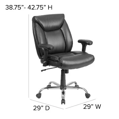 Flash Furniture HERCULES Series Big & Tall 400 Lb. Rated Swivel Ergonomic Task Office Chair With Deep Tufted Seating And Adjustable Arms 3 Flash Furniture HERCULES Series Big & Tall 400 Lb. Rated Swivel Ergonomic Task Office Chair With Deep Tufted Seating And Adjustable Arms - Image 3