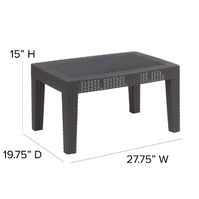 Flash Furniture Rattan Coffee Table 3 Flash Furniture Rattan Coffee Table - Image 3