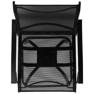 Flash Furniture Valerie Patio Bar Height Stools Set Of 2, All-Weather Textilene Swivel Patio Stools And Deck Chairs With High Back & Armrests 7 Flash Furniture Valerie Patio Bar Height Stools Set Of 2, All-Weather Textilene Swivel Patio Stools And Deck Chairs With High Back & Armrests - Image 7