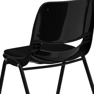 Flash Furniture HERCULES Series 880 Lb. Capacity Black Padded Ergonomic Shell Stack Chair With Black Frame 5 Flash Furniture HERCULES Series 880 Lb. Capacity Black Padded Ergonomic Shell Stack Chair With Black Frame - Image 5