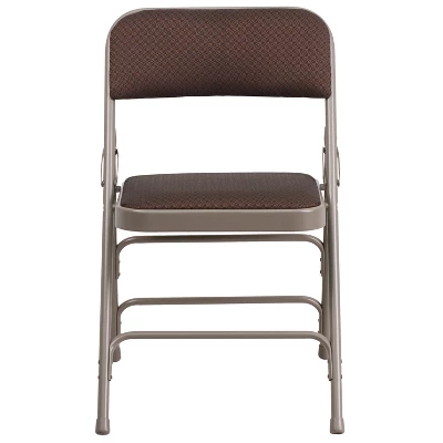 Flash Furniture 2 Pack HERCULES Series Curved Triple Braced & Double Hinged Fabric Upholstered Metal Folding Chair 6 Flash Furniture 2 Pack HERCULES Series Curved Triple Braced & Double Hinged Fabric Upholstered Metal Folding Chair - Image 6