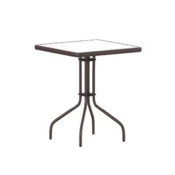 Flash Furniture Barker 23.5'' Square Tempered Glass Metal Table -Furniture GUEST bc18e159 6499 4dd6 8fc7 19f0a14cd707