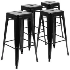 Flash Furniture 30" High Metal Indoor Bar Stool - Stackable Set Of 4 -Furniture GUEST bc27e7ce ef71 46e6 a89e 4e8ca59f4df0